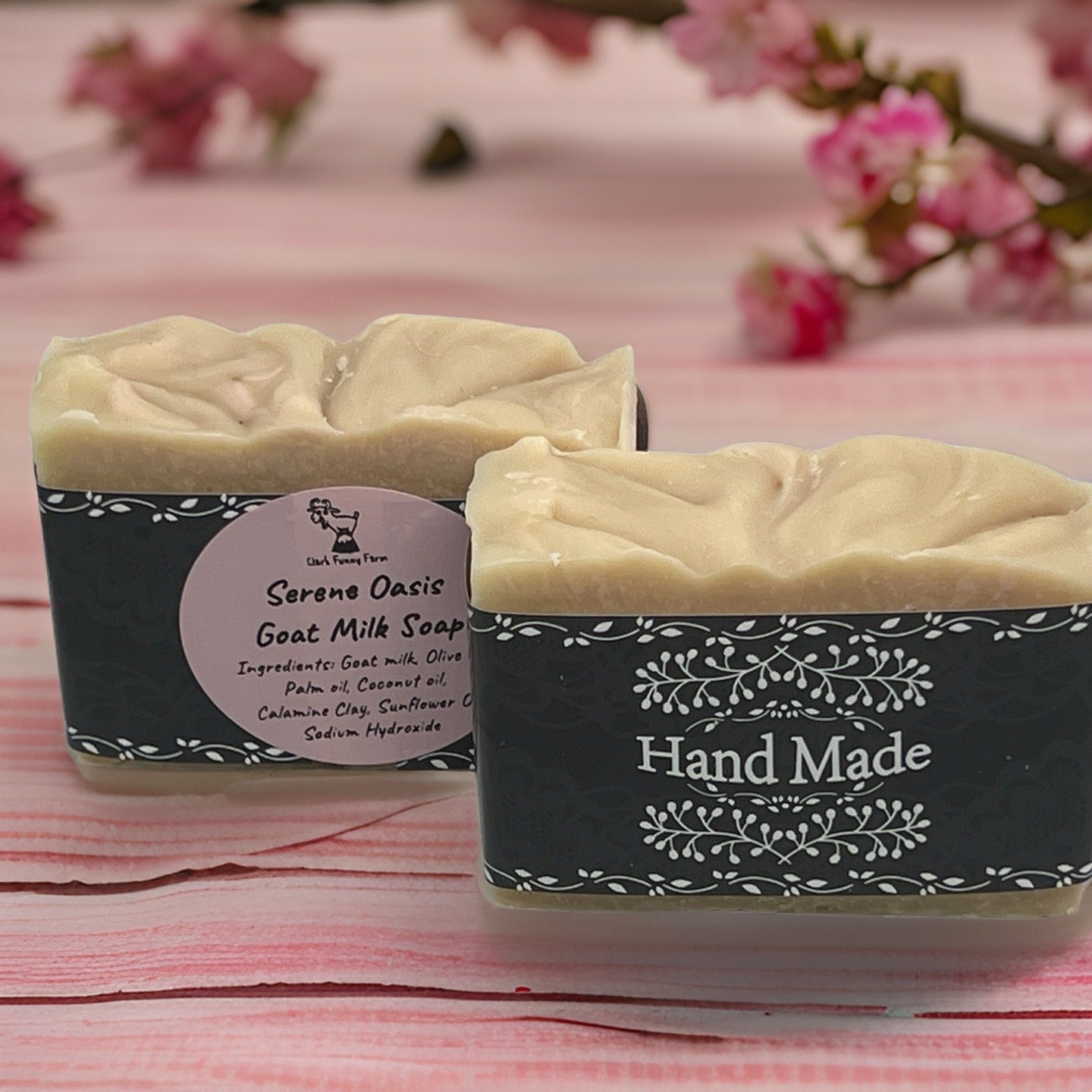 "Pure Comfort: All-Natural Unscented Goat Milk Soap with Calamine Clay by Clark Funny Farm"