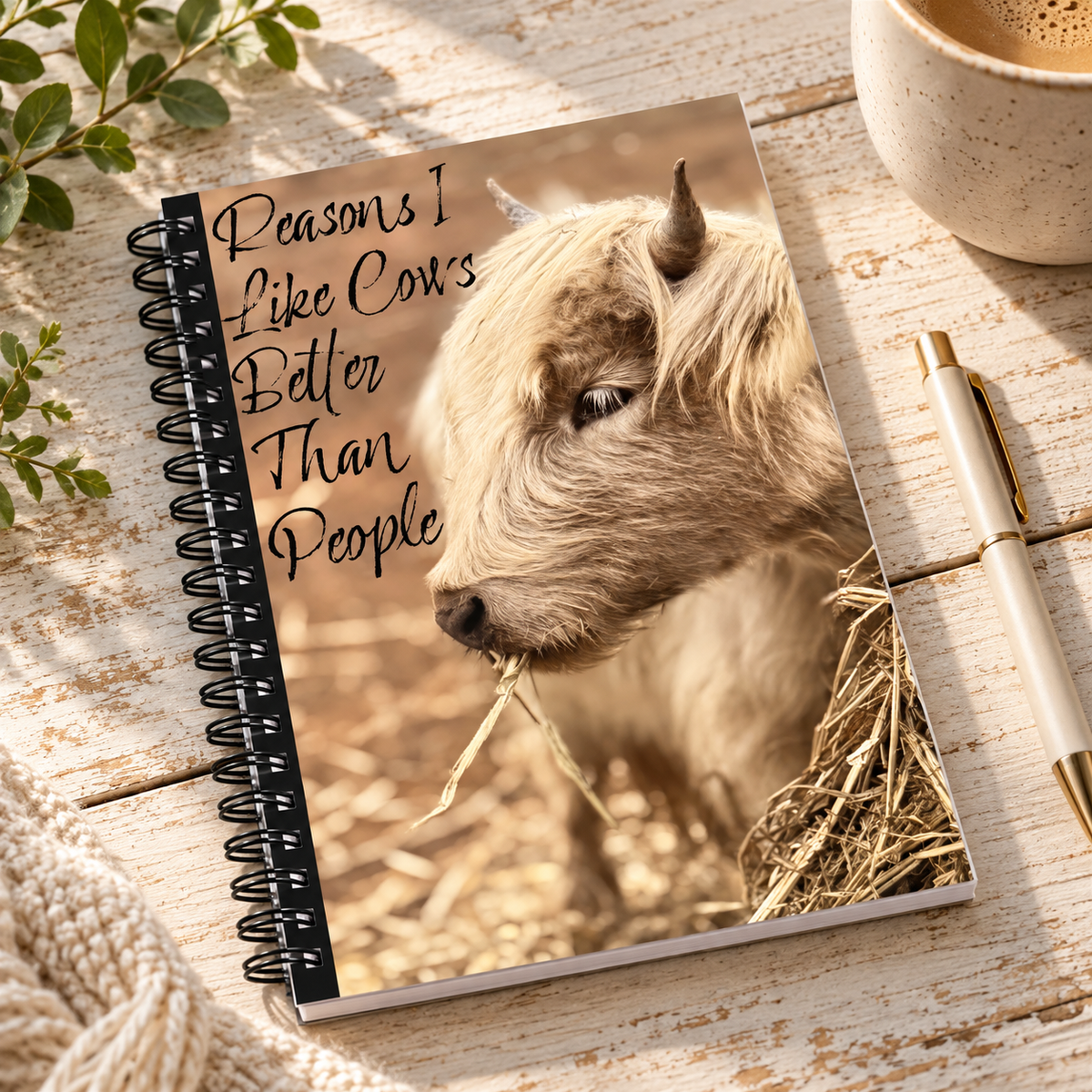 Reasons I Like Cows Better Than People – Highland Cow Spiral Notebook