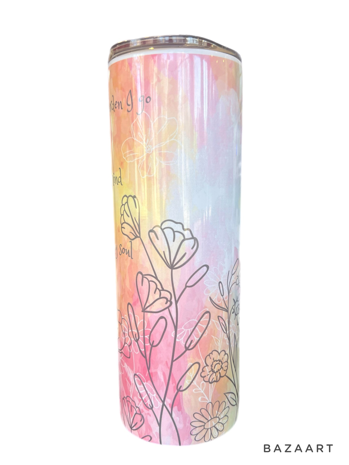 Enchanting Floral Femme Tumbler: Where Pastel Dreams and Soulful Quotes Unite by Clark Funny Farm