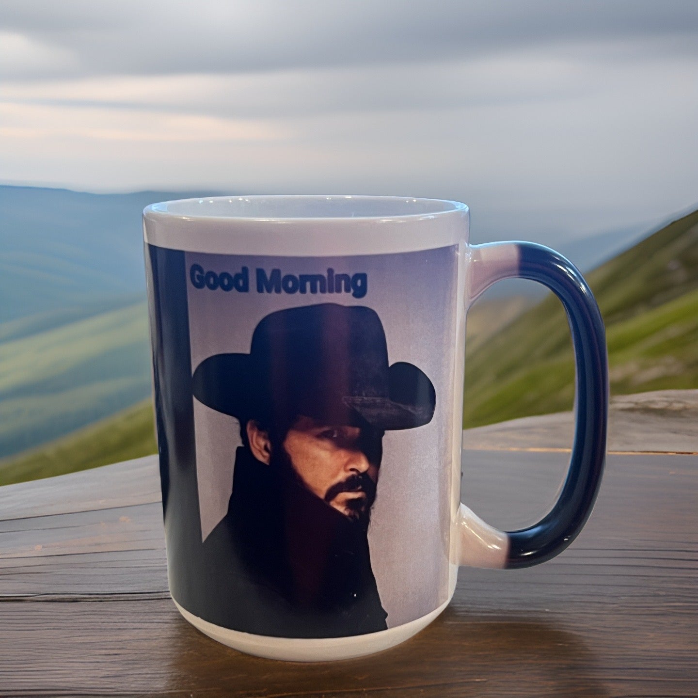 Rip's Sunrise Surprise Mug: 15 oz Color-Changing Magic for a Cowboy Good Morning by Clark Funny Farm